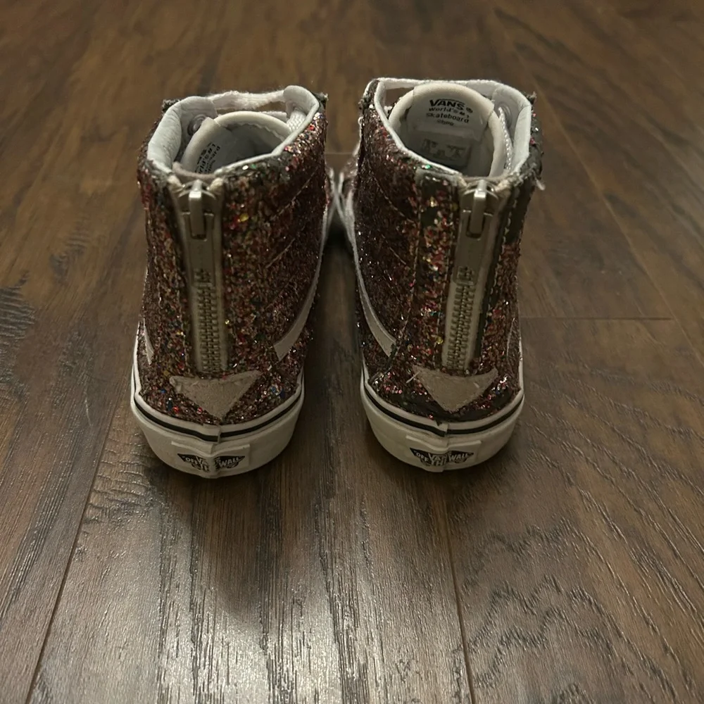 Vans Sk8-Hi Slim Zip Sneakers Pink Chunky Glitter Unisex Women’s 7.5 Men’s 6.0 - Picture 3 of 9